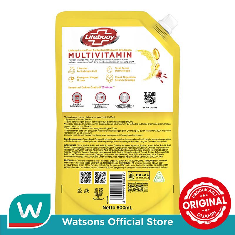 Lifebuoy Sabun Mandi Cair Lemon Fresh Refill 800ml - Gambar 3