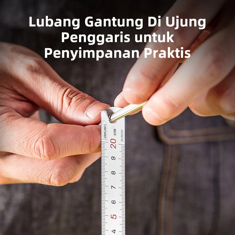 Deli Tools Penggaris Besi / Metal Rules 30 CM Kokoh Alat Perkakas DL80XX - Gambar 3