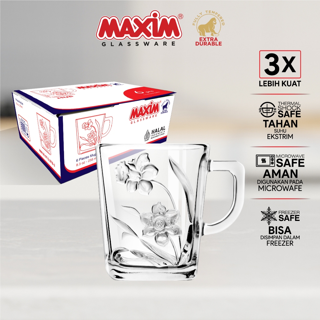 Maspion maxim gelas narcissus flower turkey MM195-9T 235ml 6pcs - Gambar 3