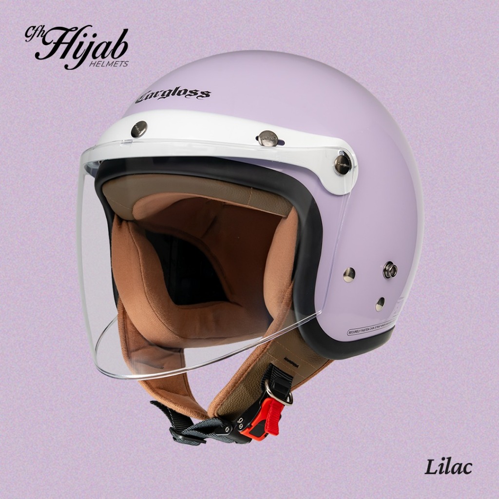 Cargloss CFH Hijab Retro Helm Half Face - Lilac
