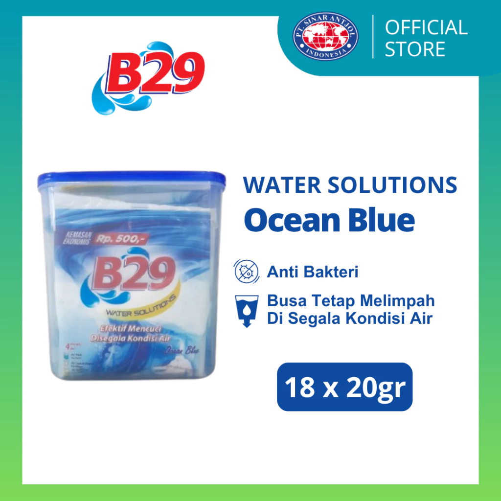 SnackBOX - B29 Deterjen Bubuk OCEAN Blue 18 Sachet x 20gr - Gambar 2