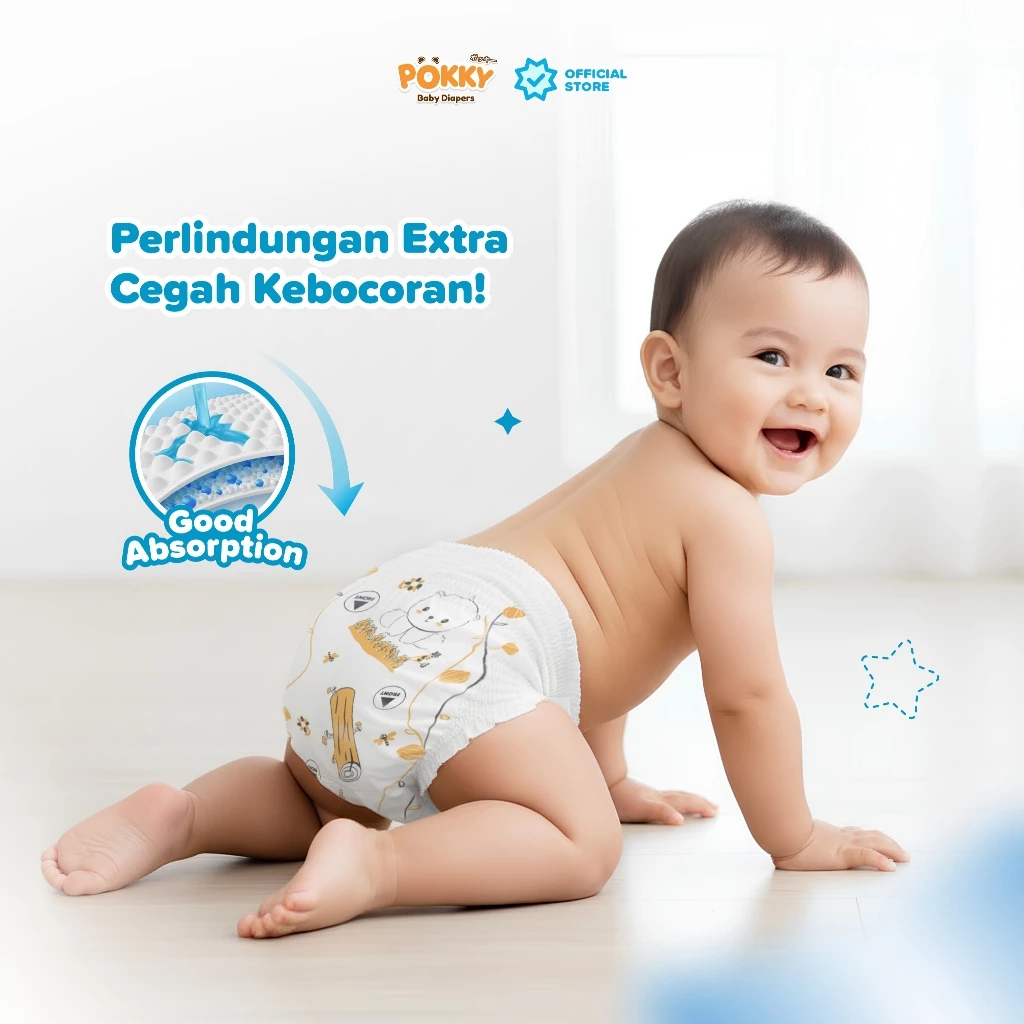 [2 BAG] POKKY Pants Popok Celana L26+2 Twinpack - Gambar 2
