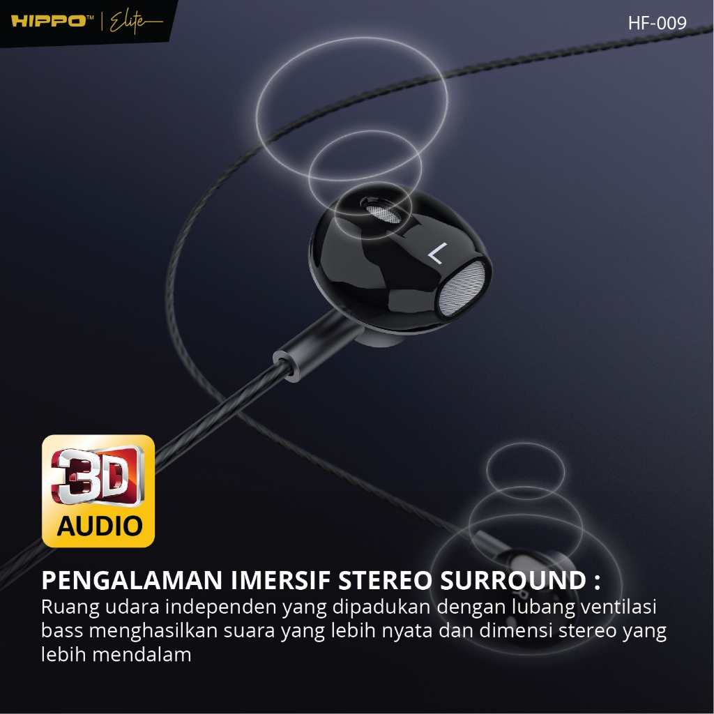 Hippo Wired Headset HF-009 SUPER BASS - Gambar 3
