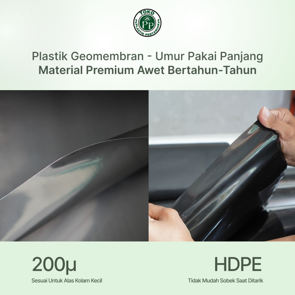 GEOMEMBRAN HDPE Plastik Kolam TEBAL 200 MICRON LEBAR 3 METER - Gambar 3
