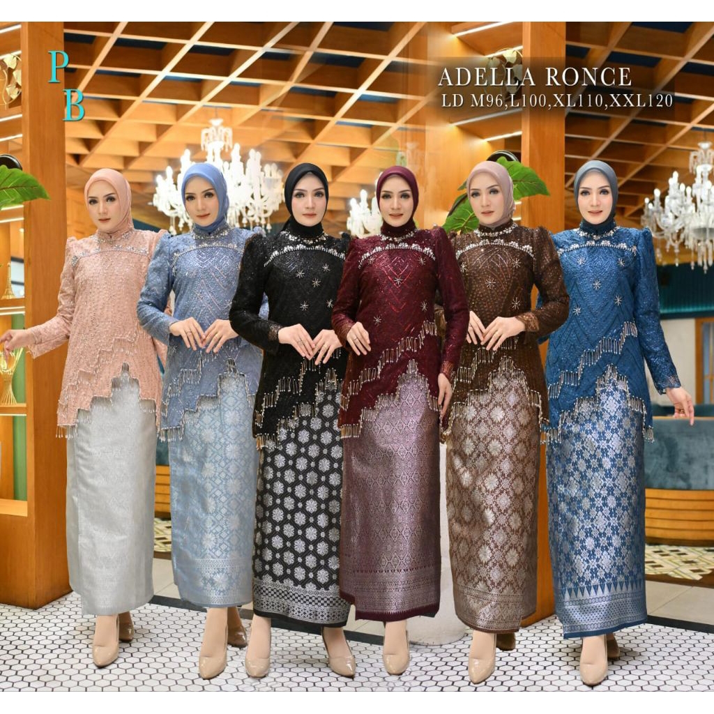 Adella Ronce Kebaya Set Mix Modern Songket Wrap Skirt Graduation Kebaya ...