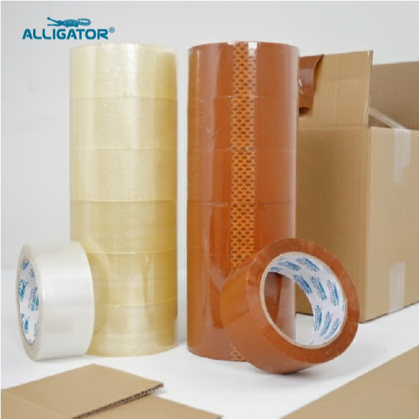 Alligator Lakban OPP 48mm x 90 Yard Clear dan Brown - Gambar 3
