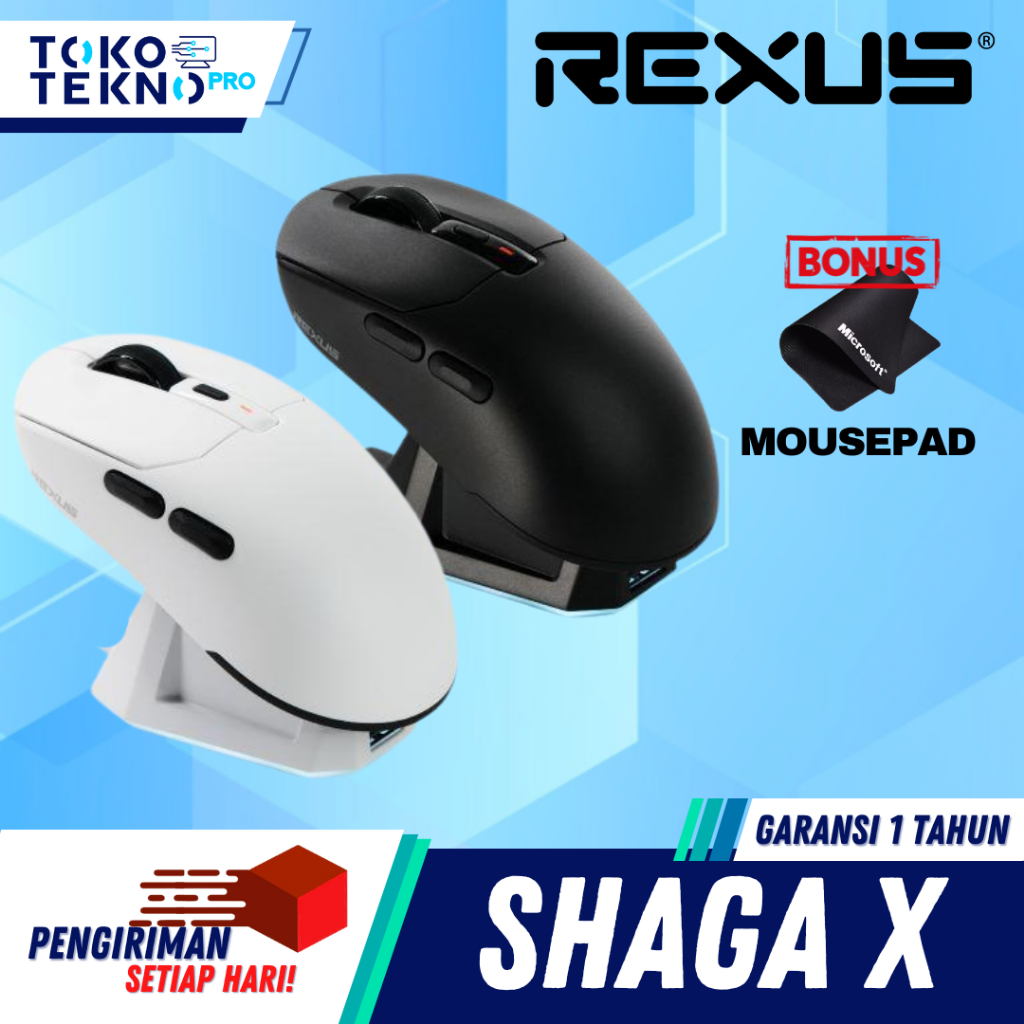 Rexus Shaga X RX130 / RX-130 Mouse Gaming Wireless With Charging Dock