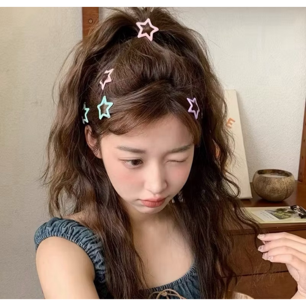 6Pc Jepit Rambut Bintang Assesories Rambut Viral - Gambar 2