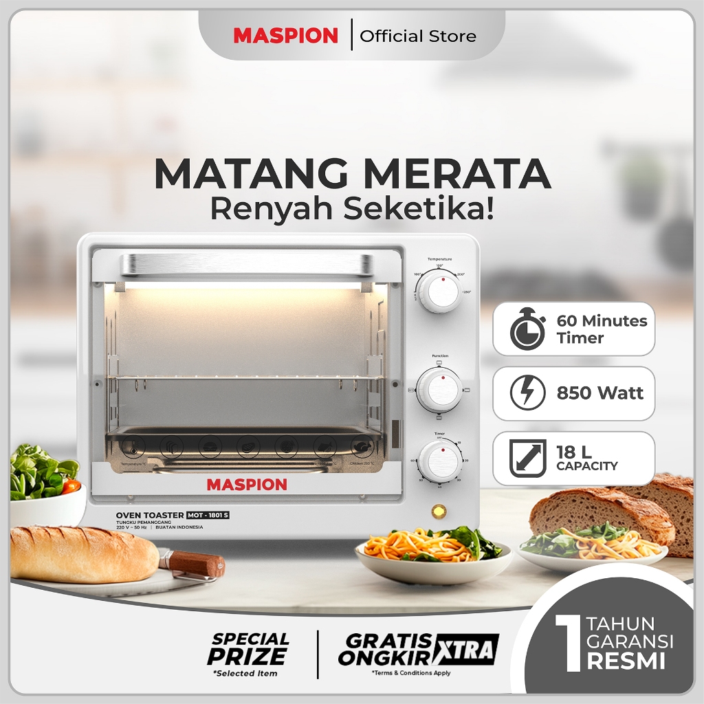 Maspion Oven Toaster Tungku Pemanggang 18 Liter MOT-1801 S - Gambar 2