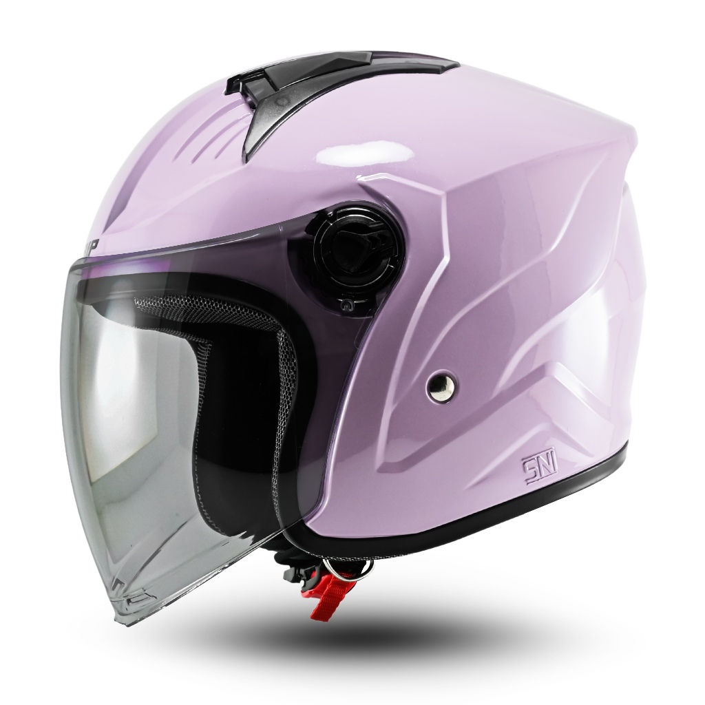 Helm Bipplast Voltix Helem Cewek Cowok Keren SNI Half Face Kekinian Visor Smoke - Gambar 3