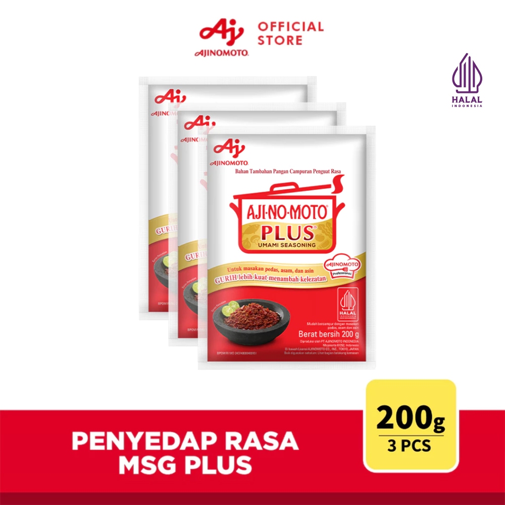 Ajinomoto Plus MSG 200G 3pcs Lebih Gurih Irit