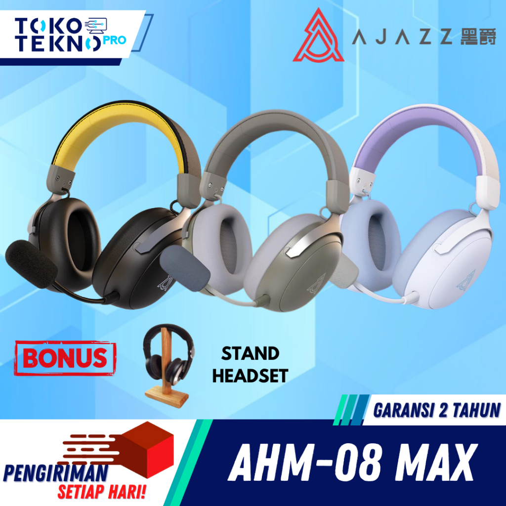 Ajazz AHM08 / AHM-08 MAX Tri-Mode Connection Gaming Headset