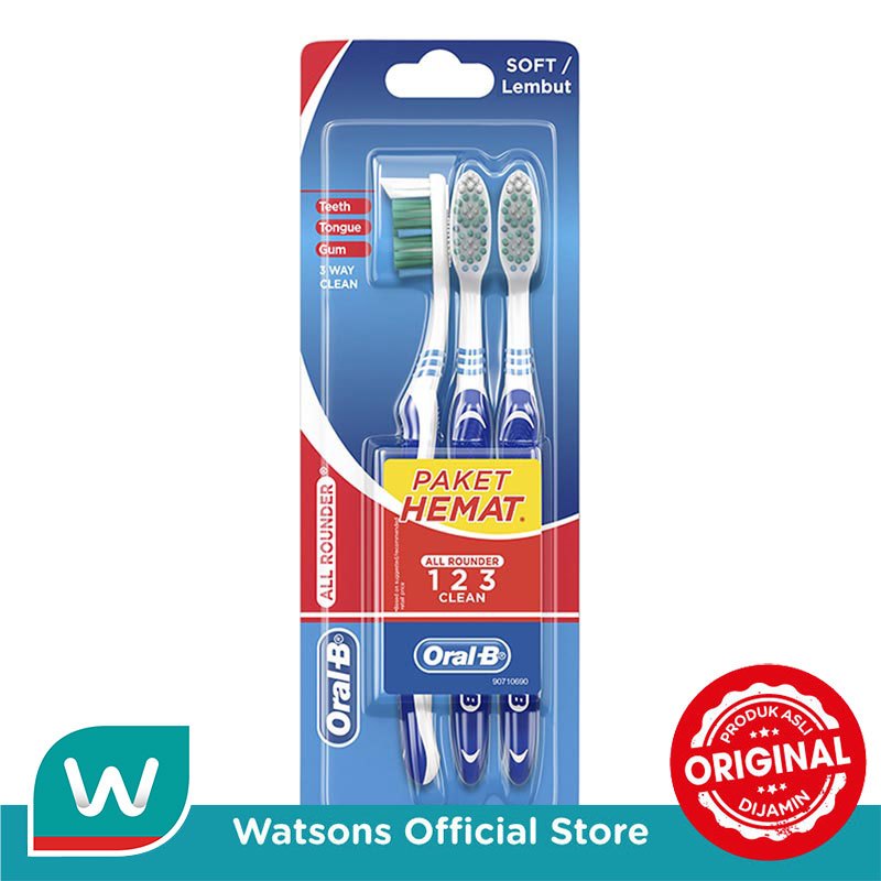 Oral-B Sikat Gigi All Rounder 123 Soft 3'S