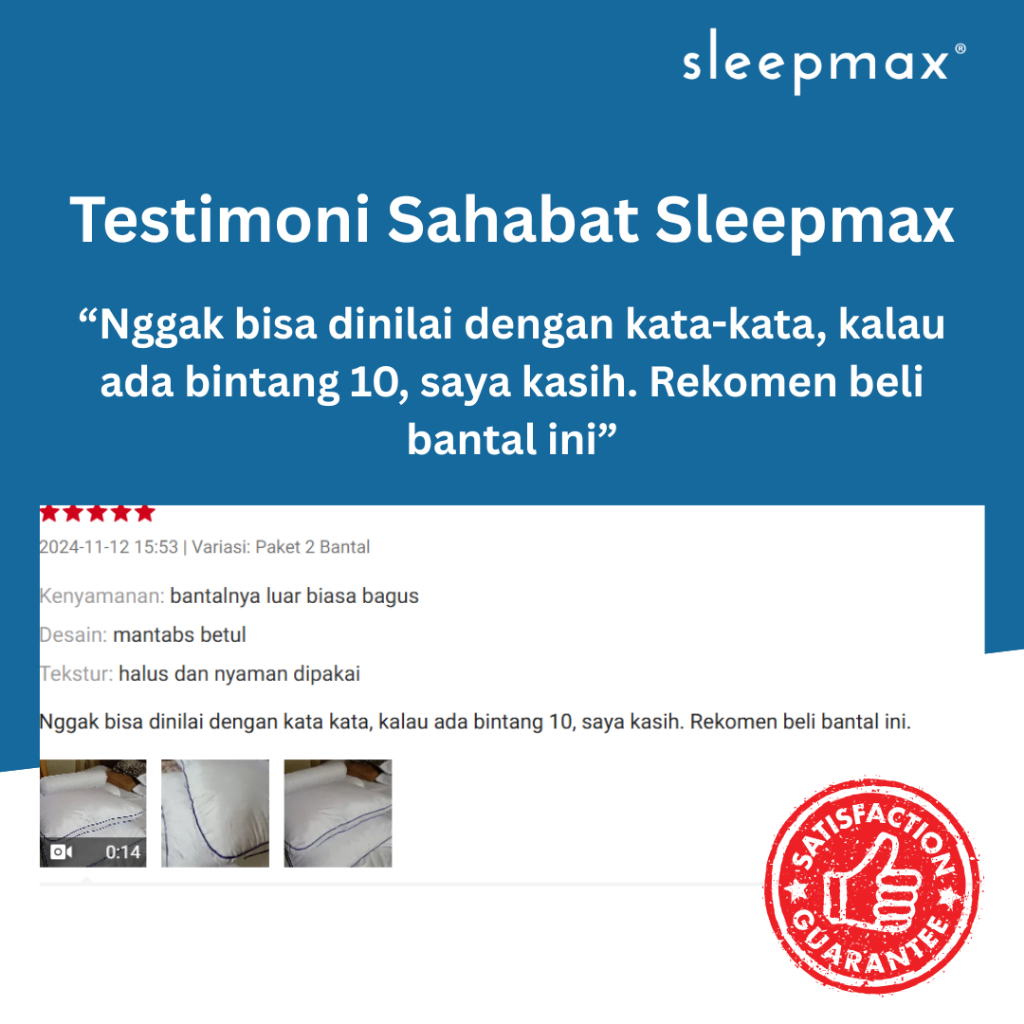 Bantal Tidur Hotel Premium Sleep Well Pillow Sleepmax - Gambar 3