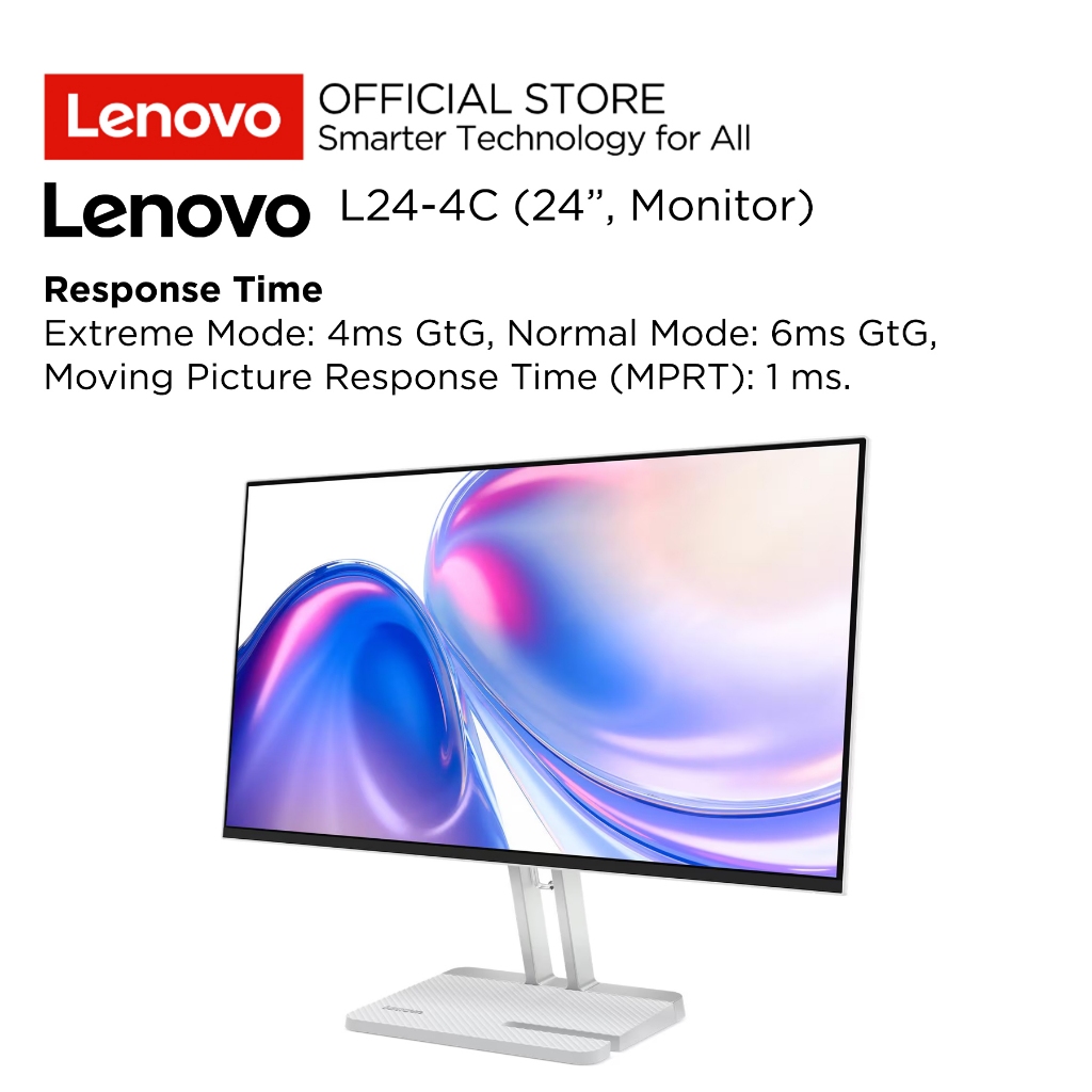 Lenovo Monitor L24-4C 67DDKAC6WW Cloud Grey 23.8" FHD IPS 144Hz 99% sRGB Antiglare 4-side Ultra Thin Integrated Speakers Tilt VESA HDMI Cable 3Y Pick-up & Repair L24-4C 24inch - Gambar 3