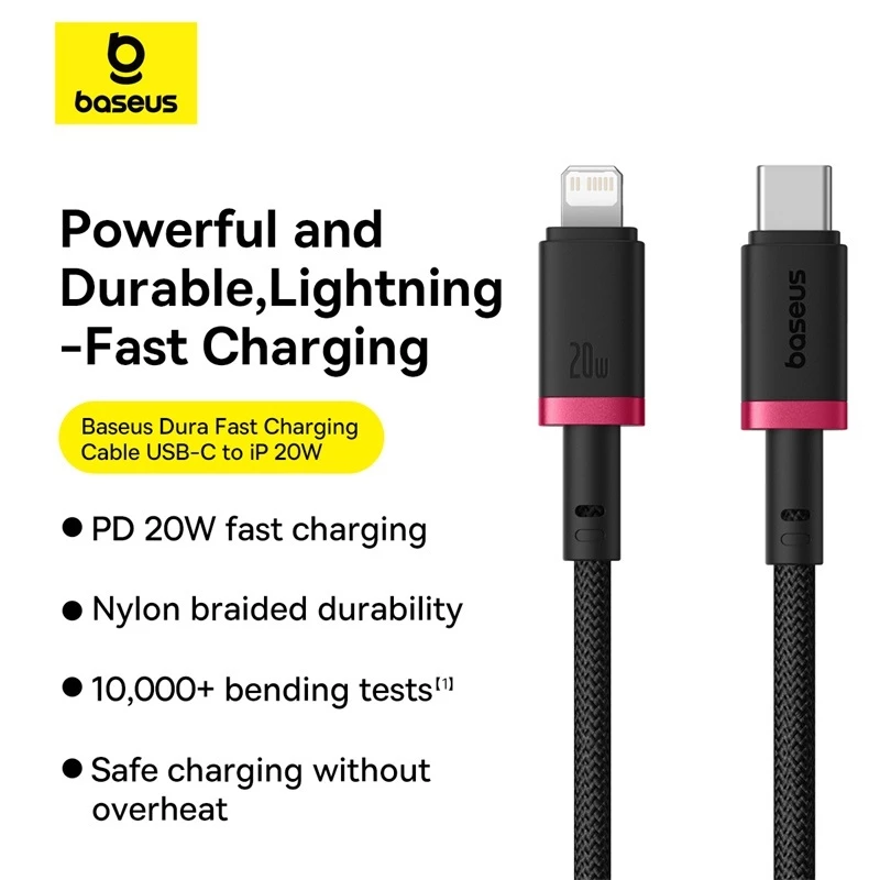 Baseus Dura Series Fast Charging Cable USB to Type-C & USB to iP & Type-C to Type-C Cable - Gambar 3