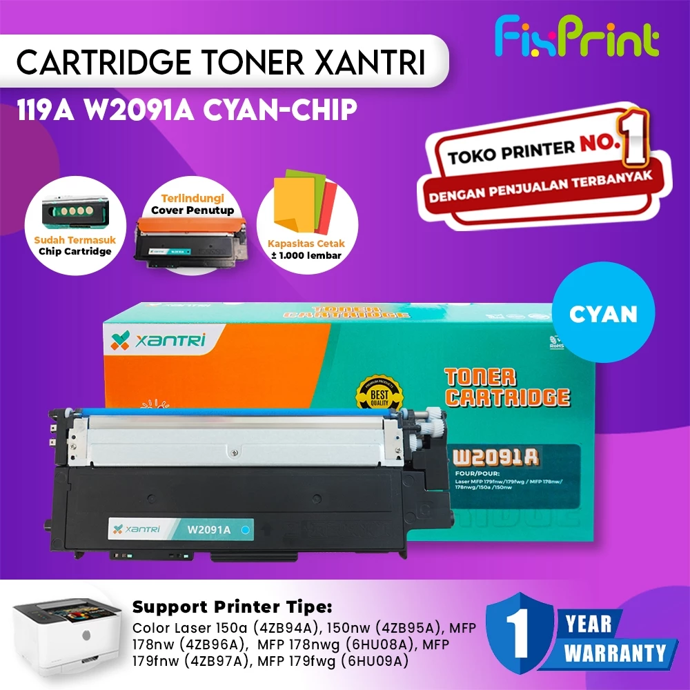 FixPrint Cartridge Toner Xantri 119A CHIP Compatible For Printer HP 150a 150nw 178nw 179nw 179fnw Premium Grade Xantri - Gambar 2