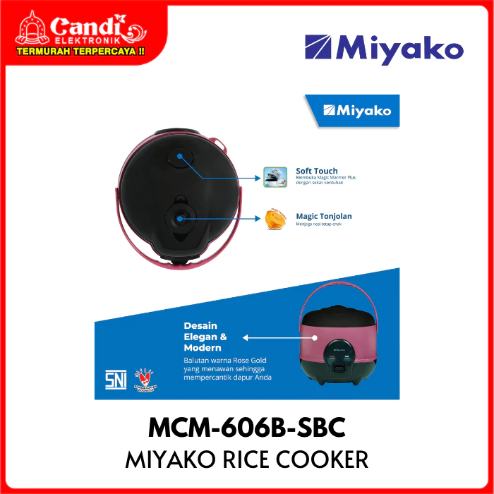 MIYAKO Rice Cooker Magic Warmer 0,6 Liter MCM-606B-SBC - Gambar 3