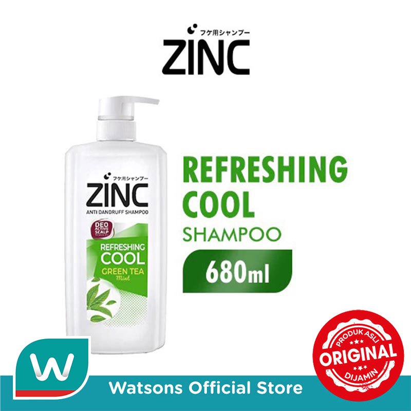 Zinc Shampoo Refreshing Cool Green Tea Pump 680ml