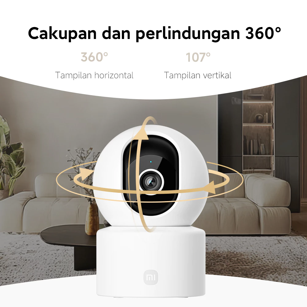 Xiaomi Smart Camera C302 / Resolusi 2K UHD dengan Kamera 3MP / Pelindung lensa fisik / Cakupan dan perlindungan 360° / Deteksi AI manusia & hewan peliharaan / CCTV WiFi [Xiaomi Official Store] - Gambar 4
