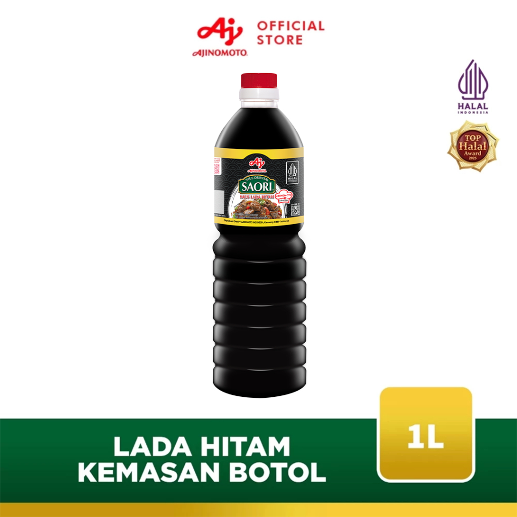 SAORIÂ® Saus Oriental Lada Hitam 1L (1pc) - Terbuat Dari Biji Lada Hitam Pilihan - Black Pepper Sauce