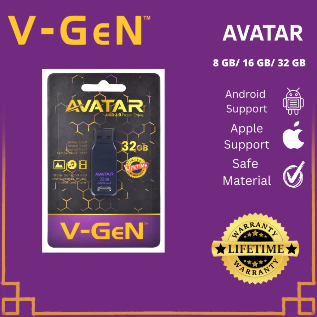V-GEN AVATAR Flashdisk 8GB / 16GB / 32GB 2.0 Original