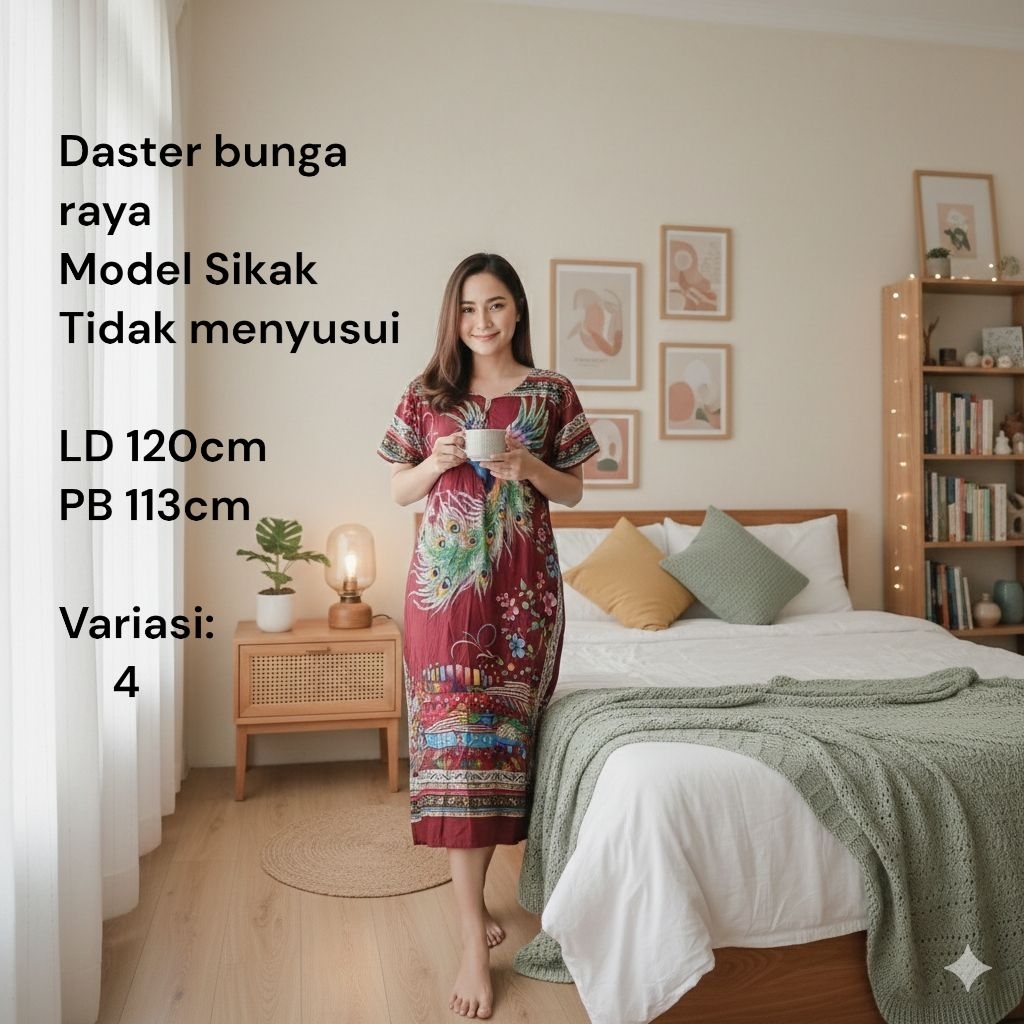 Daster Sikak Bunga Raya (Dst Bunga Raya) | Shopee Singapore