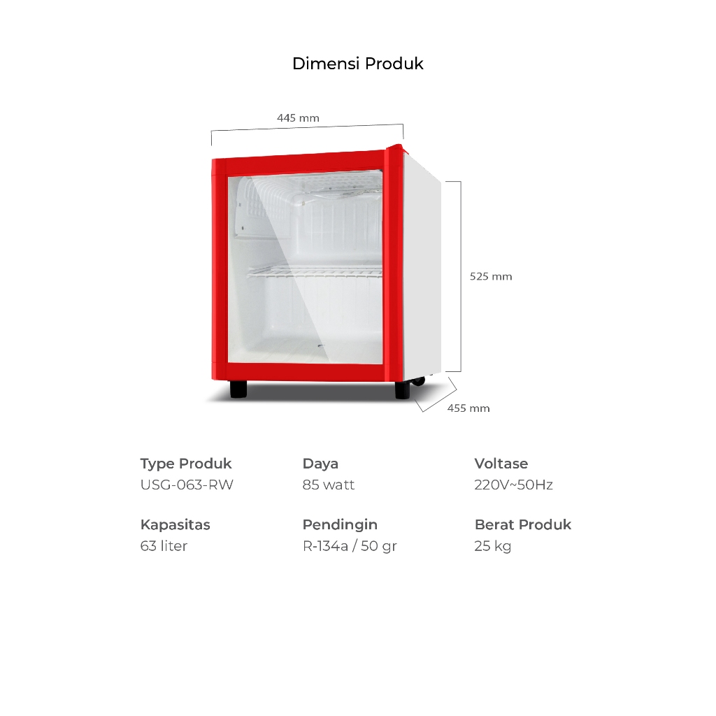 Maspion Lemari Pendingin Showcase 63 Liter USG-063 - Gambar 4