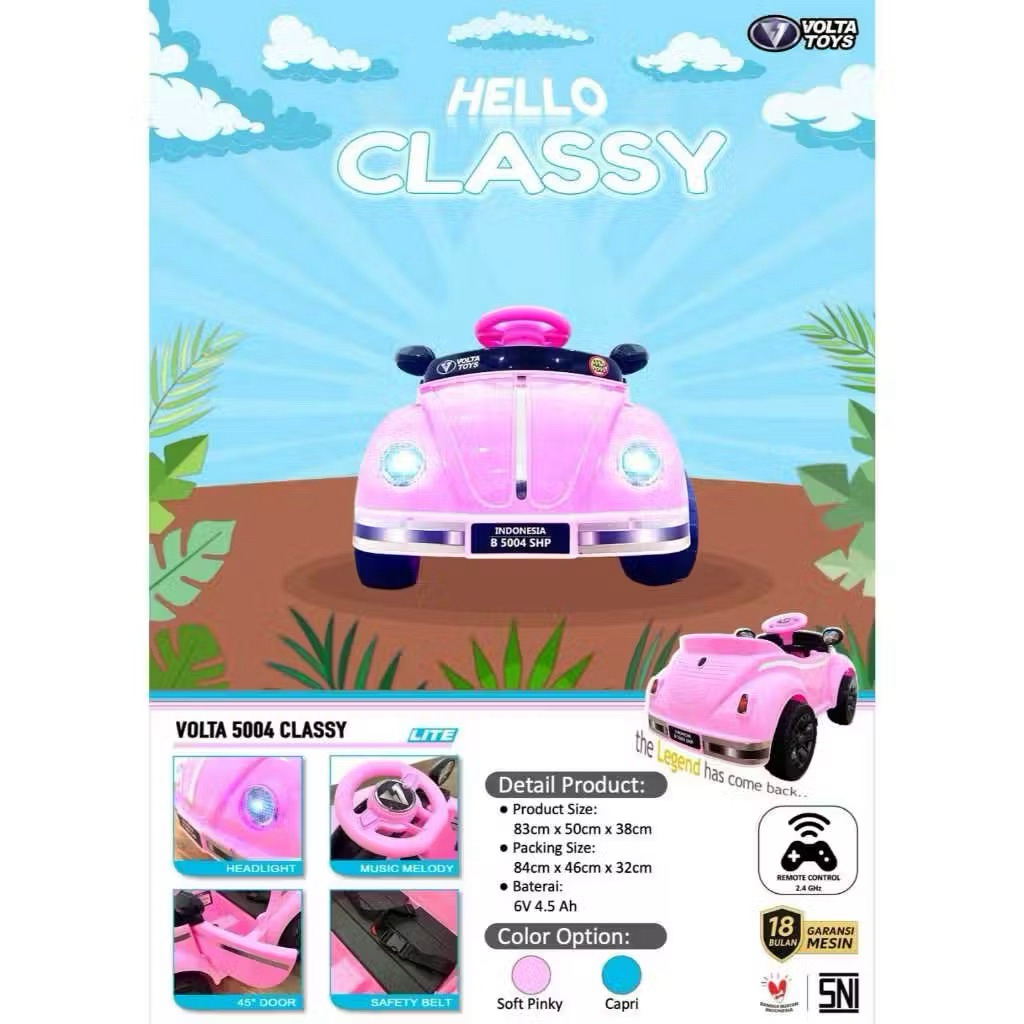 Mobil aki anak Listrik Volta 5004 Classy mobil remote - Gambar 4