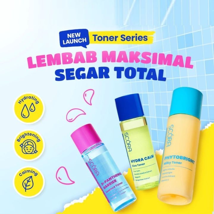 SCORA Toner Series 80ml Hydra Calm Cica Phytobright Milky D–Panthenol Barrier /Merah Jingga Official - Gambar 4