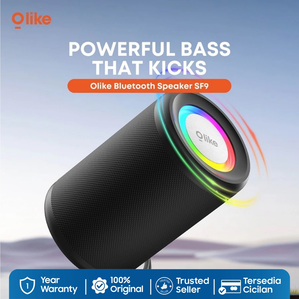OLIKE Speaker Wireless SF9 Portable HiFi Sound Stereo LED Light / IPX4 / Bluetooth 5.3 - Gambar 2