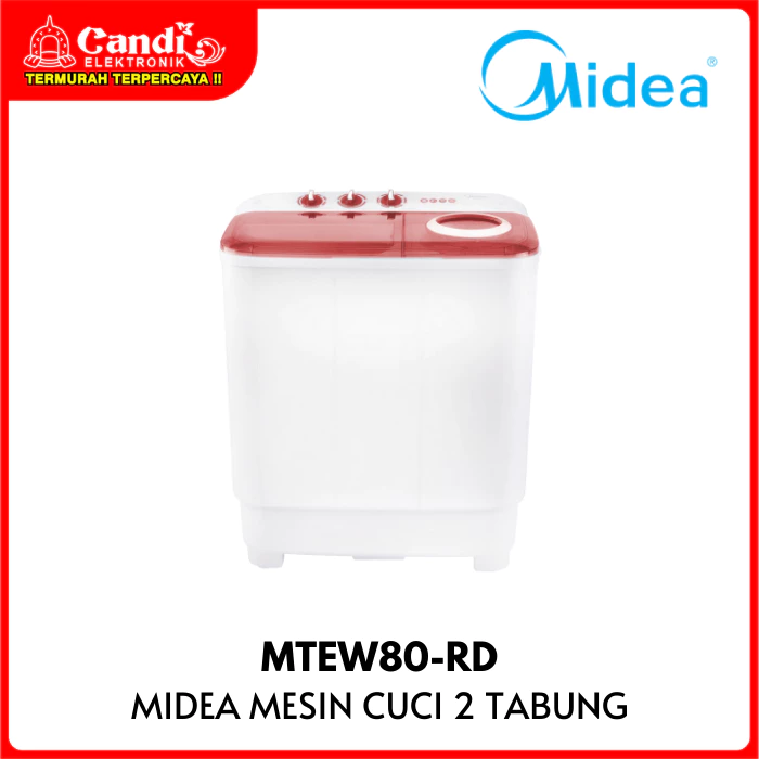 MIDEA Mesin Cuci 2 Tabung 8 Kg Hijab Wash MTEW80-RD