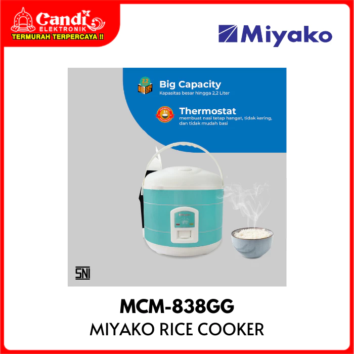 MIYAKO Rice Cooker 2.2 Liter Non Stick Magic Warmer Plus MCM-838GG - Gambar 2