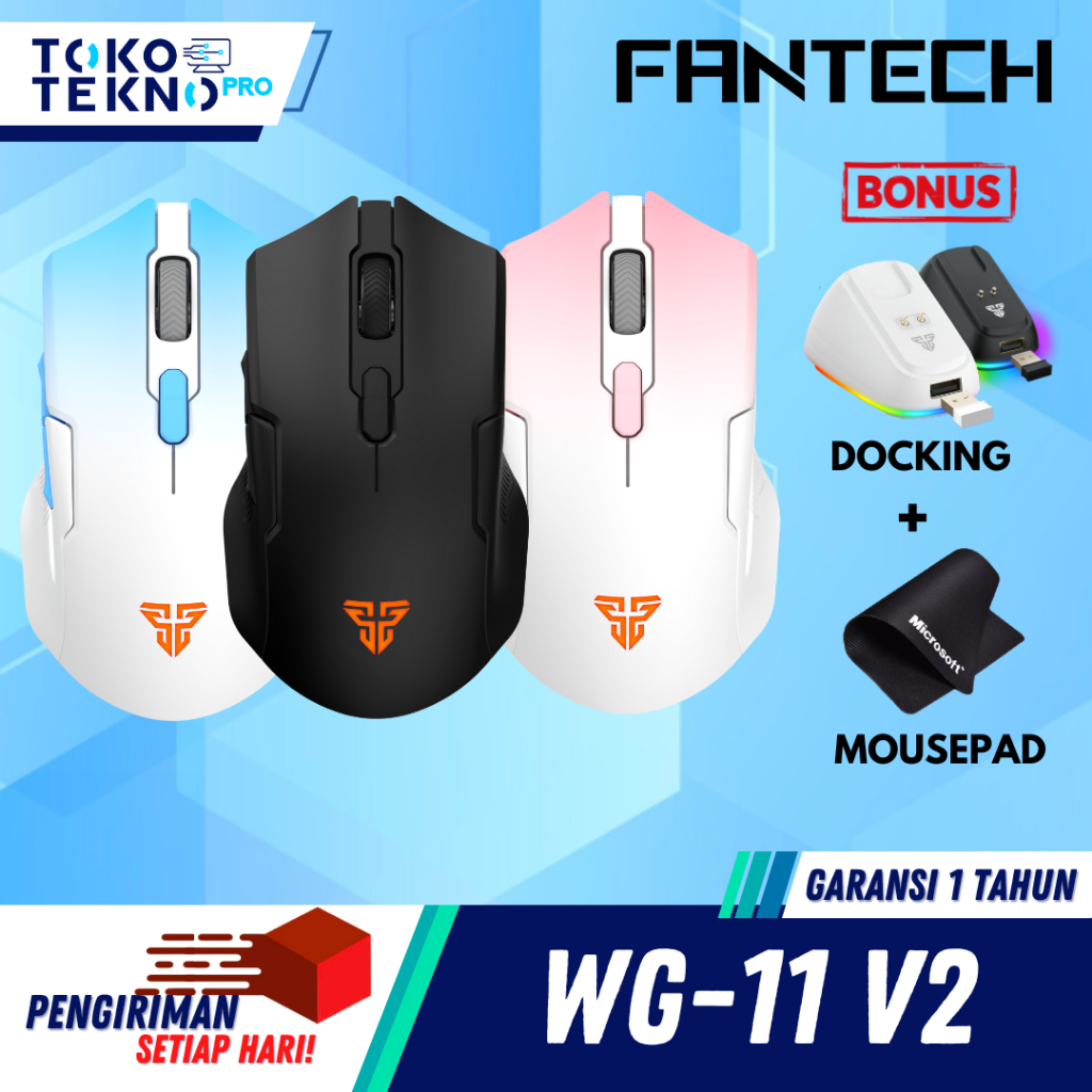 Fantech Cruiser WG11 V2RD / WG11-V2RD / WG-11V2RD Cruiser II / Cruiser 2 Wireless Gaming Mouse ARGB with Docking