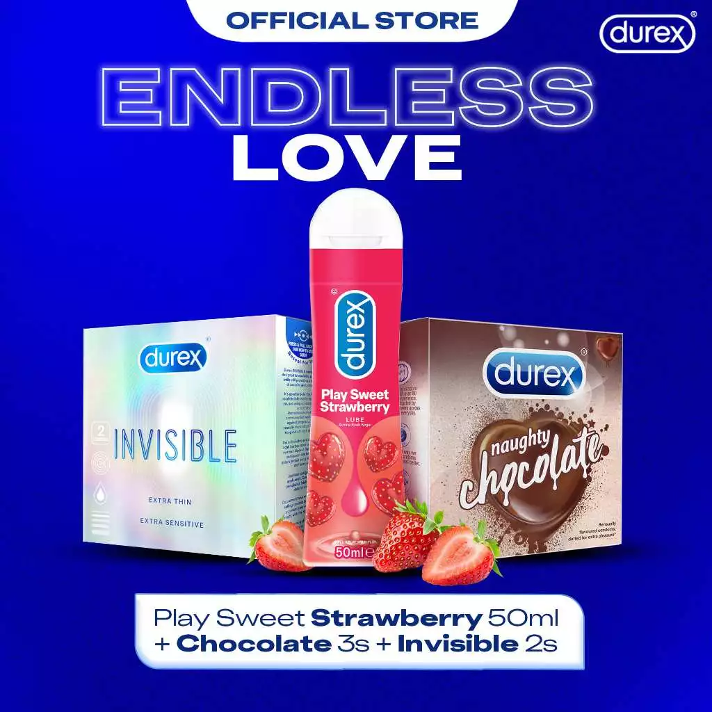 Taste of Love Bundle (Paket Kondom Naughty Chocolate 3s, Invisible 2s, Lube Strawberry 50ml)