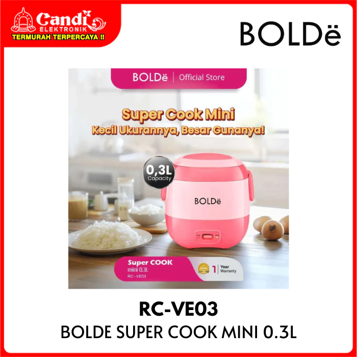 BOLDE Rice Cooker Super Cook Mini 0,3 Liter RC-VE03