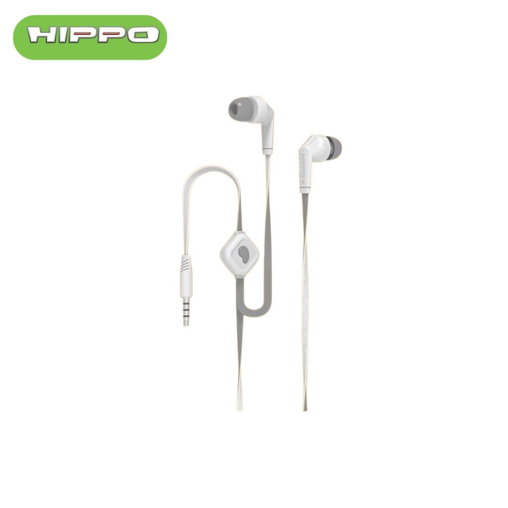Hippo Headset Handsfree Hip Earbuds Jack 3.5MM Super Bass Stereo Clear and Powerfull Wired Earphone Hands Free Earbud - Gambar 2