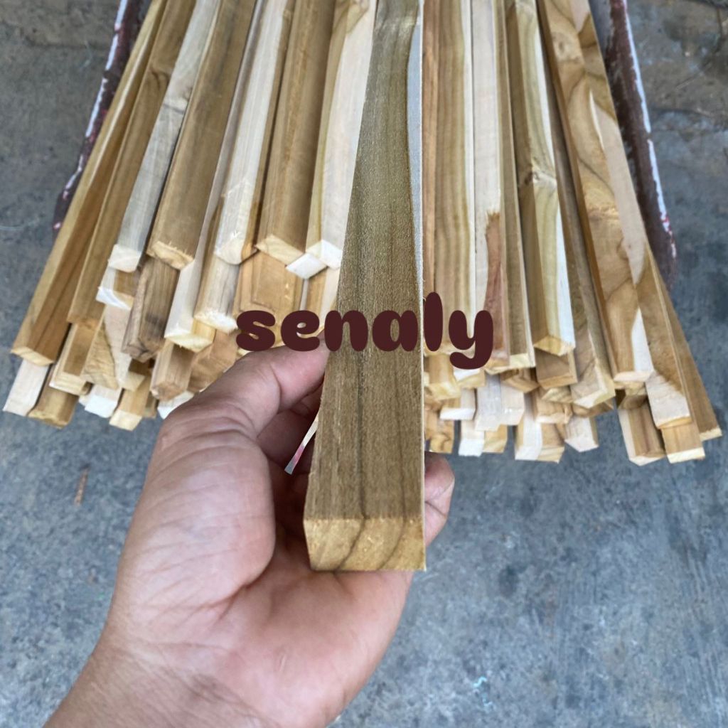 Reng Stik 2x3x80 cm Kayu Jati Asli Allgrade Sudah Serut Planner Bahan Kerajinan DIY Kandang Serbaguna - Gambar 3