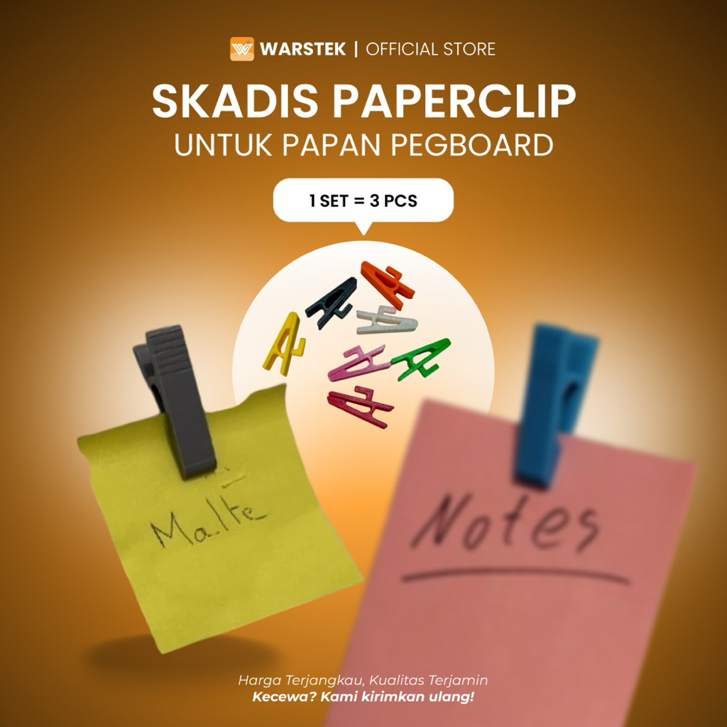 1 Set of Clips (3 pcs) Skadis Notes Paperclip/ for Pegboard | Shopee ...