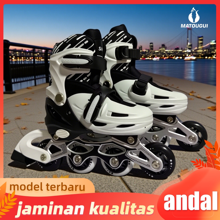 Matougui-sepatu roda/sepatu roda Oxelo/Sepatu es terbaru untuk perempuan,dilengkapi dengan lampu, lampu kedip/tidak licin/anti goyang/lnline skate/star/ukuran dapat disesuaikan/pu/gaya bajaj/mode skateboard
