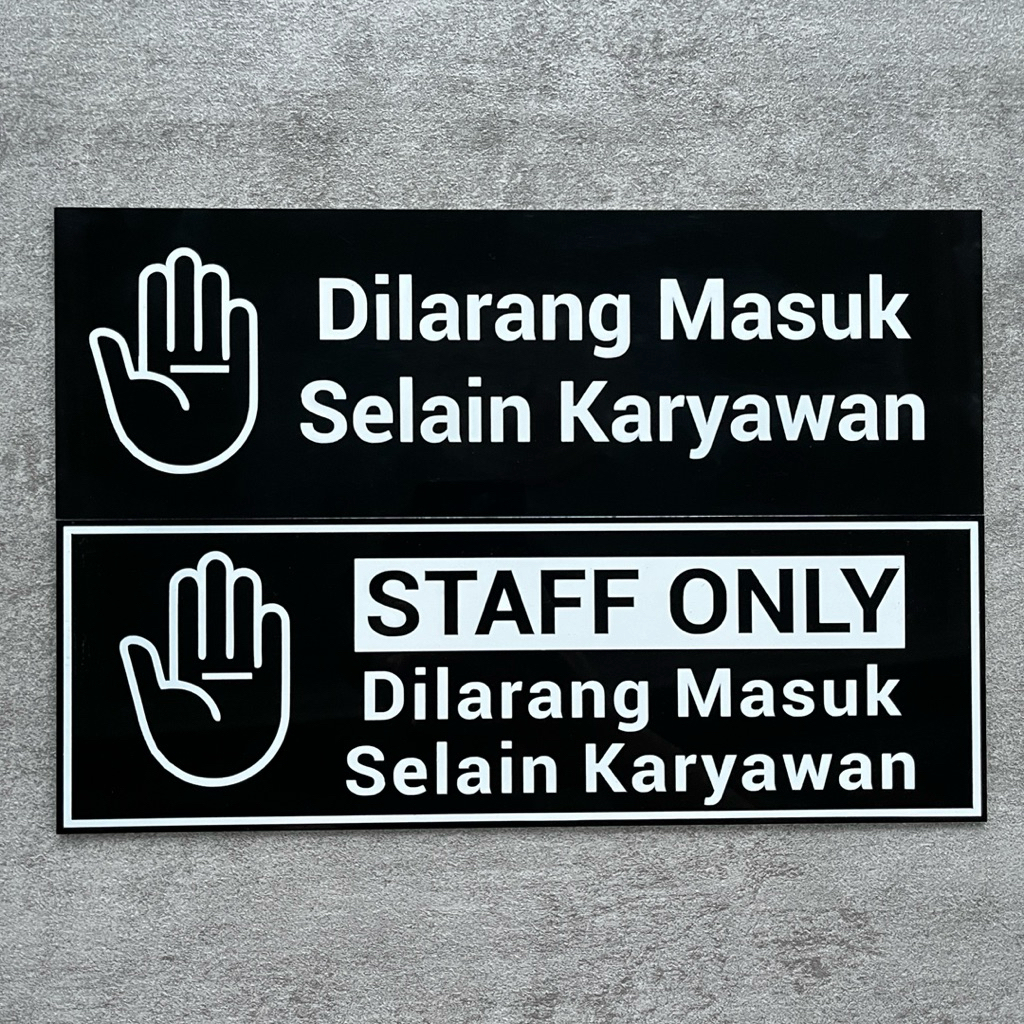 Acrylic Signage Sign in STAFF ONLY Size 30 x 10 cm | Shopee Singapore