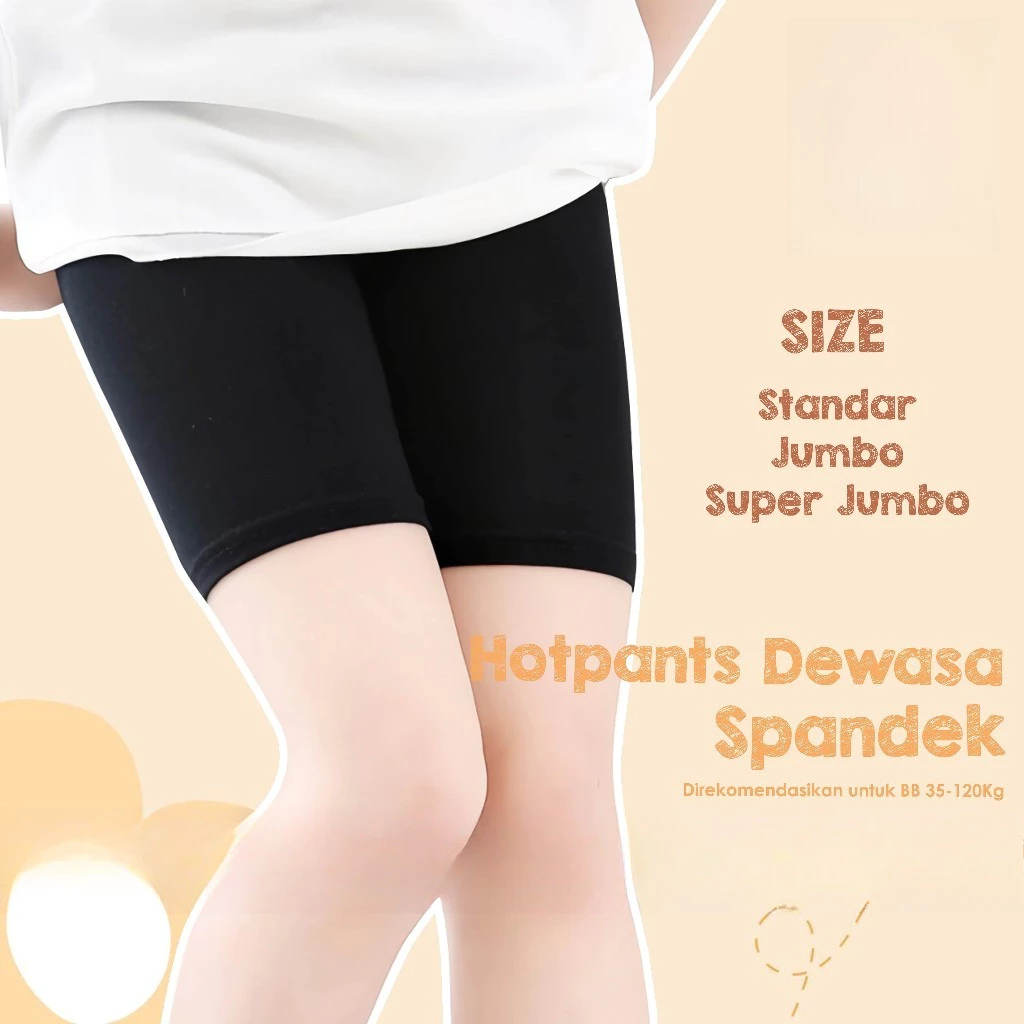 Disa Hijab - Legging polos hitam pendek / legging wanita short all size - Gambar 3