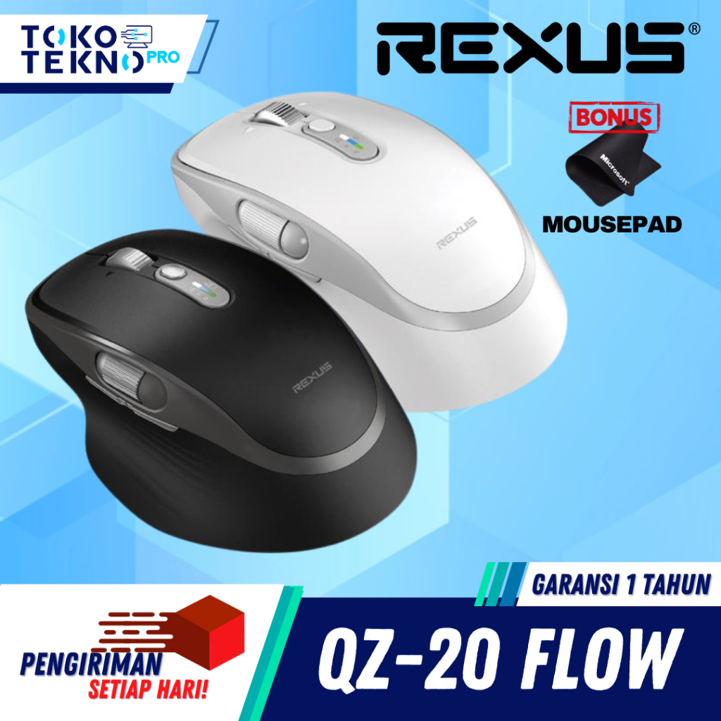 Rexus Flow QZ20 / QZ-20 / QZ 20 Mouse Office Wireless Ergonomic Silent Click