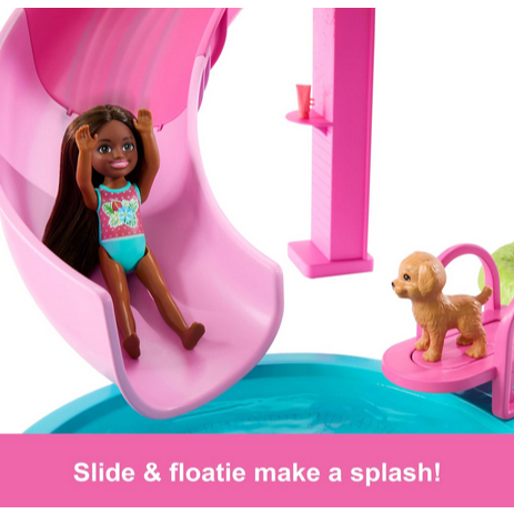 Barbie Dream Pool Playset with 6 Play Areas, Including Slide & Bubbling ...