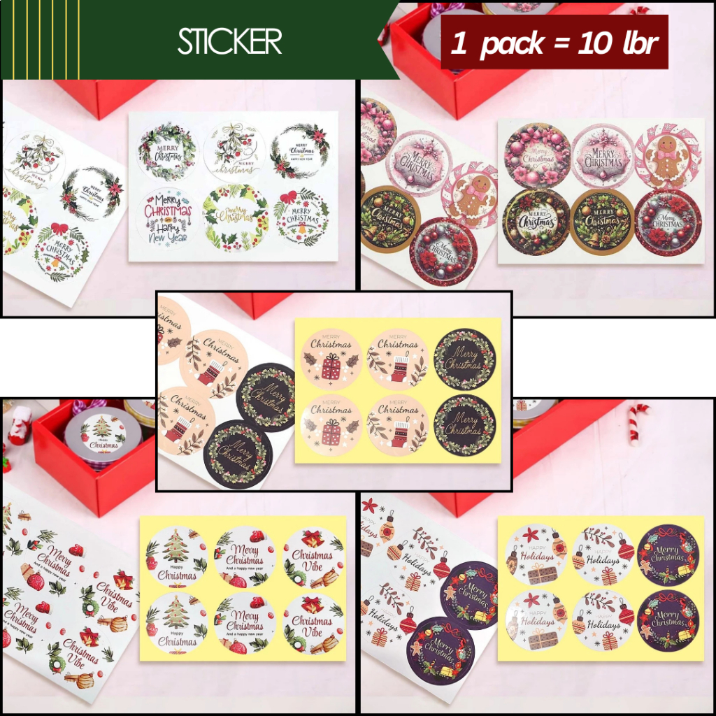 Round Christmas Cookie Jar Lid Box Label Stickers Christmas Decorative ...