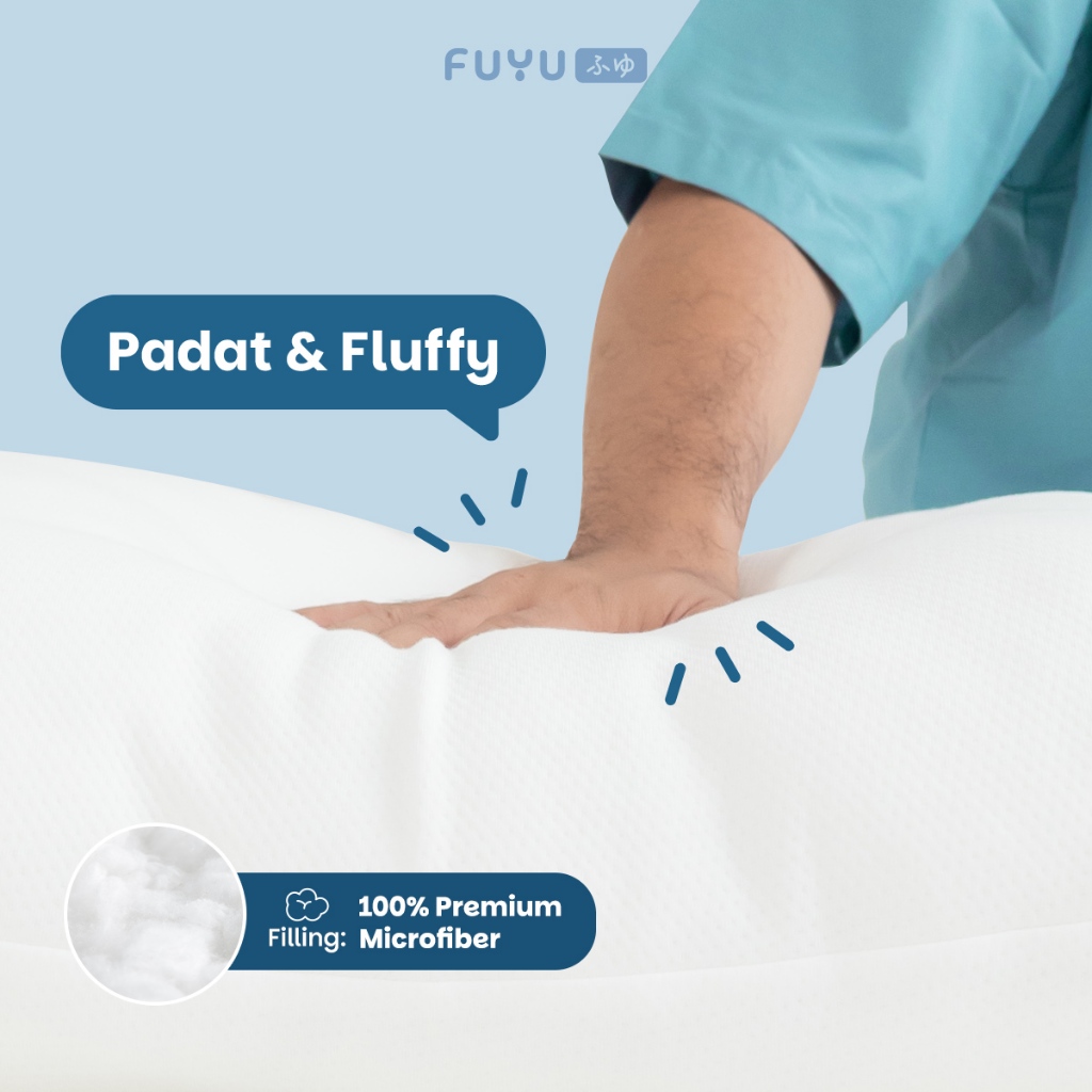 PROMO BELI 1 GRATIS 1 - FUYU Bantal Hotel Premium Microfiber dengan Kain Soft Knitting / Microtex ukuran 45x65 Empuk Sejuk Nyaman Premium Pillow - Gambar 4