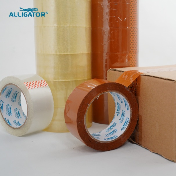Alligator Lakban OPP 48mm x 90 Yard Clear dan Brown - Gambar 2