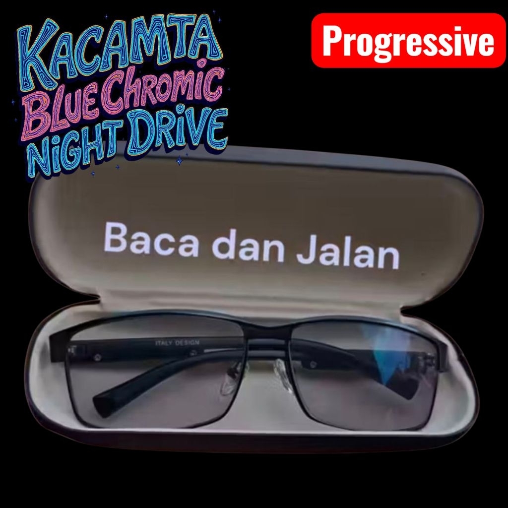 Progressive Reading Glasses Blue Chromic Lens Night Drive Reading and ...