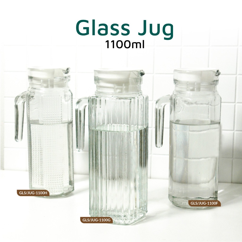Teko Kaca Wadah Minuman Glass Jug 1100 ml Pitcher Kaca