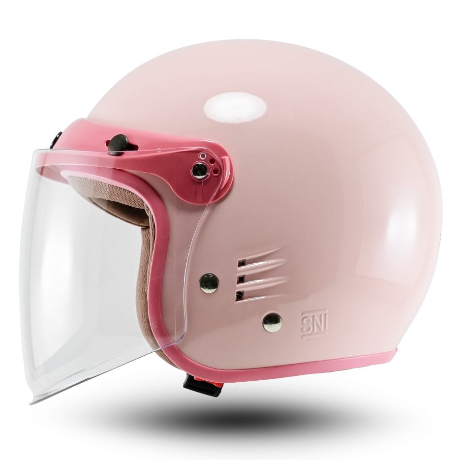 Helm Polos Retro Bogo Dewasa Pria Wanita Helm SNI Luminos V2 kekinian
